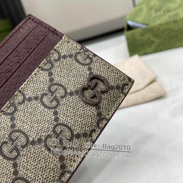Gucci專櫃古馳最新款飾GG細節卡片夾卡包 jh2303型號：795230